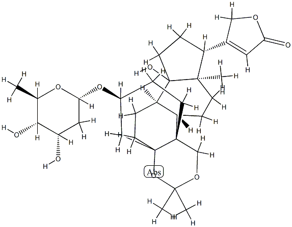 (3beta,5beta)-3-[(2,6-dideoxy-beta-D-ribo-hexopyranosyl)oxy]-14-hydroxy-5,19-[isopropylidenebis(oxy)]card-20(22)-enolide