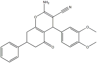 2-amino-4-(3,4-dimethoxyphenyl)-5-oxo-7-phenyl-4,6,7,8-tetrahydrochromene-3-carbonitrile