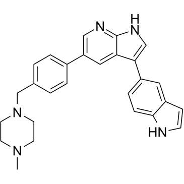 3-(1H-吲哚-5-基)-5-[4-[(4-甲基-1-哌嗪基)甲基]苯基]-1H-吡咯并[2,3-B]吡啶