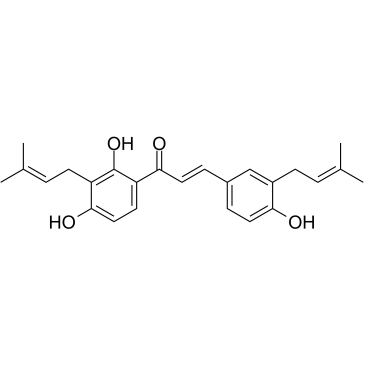 2-Propen-1-one, 1-[2,4-dihydroxy-3-(3-methyl-2-buten-1-yl)phenyl]-3-[4-hydroxy-3-(3-methyl-2-buten-1-yl)phenyl]-, (2E)-