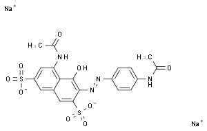 5-乙酰胺基-3-(4-乙酰胺基苯基)偶氮-4-羟基萘-2,7-二磺酸二钠盐