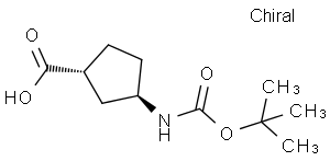 Cyclopentanecarboxylic acid, 3-[[(1,1-dimethylethoxy)carbonyl]amino]-,(1R,3R)-