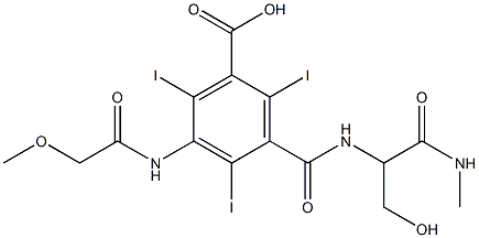 (±)-3-[[[1-(hydroxymethyl)-2-(methylamino)-2-oxoethyl]amino]carbonyl]-2,4,6-triiodo-5-[(methoxyacetyl)amino]benzoic acid