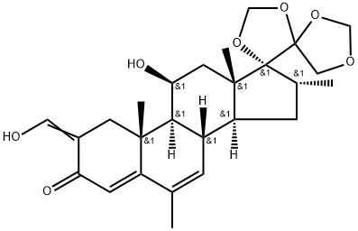 Pregna-4,6-dien-3-one, 11-hydroxy-2-(hydroxymethylene)-6,16-dimethyl-17,20:20,21-bis[methylenebis(oxy)]-, (11β,16α)- (9CI)