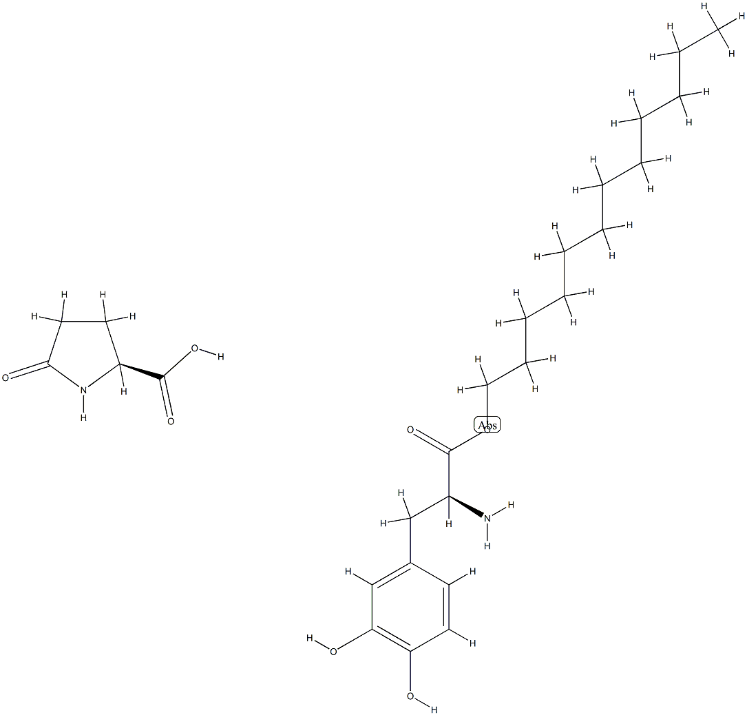 5-oxo-L-proline, compound with dodecyl 3-hydroxy-L-tyrosinate (1:1)