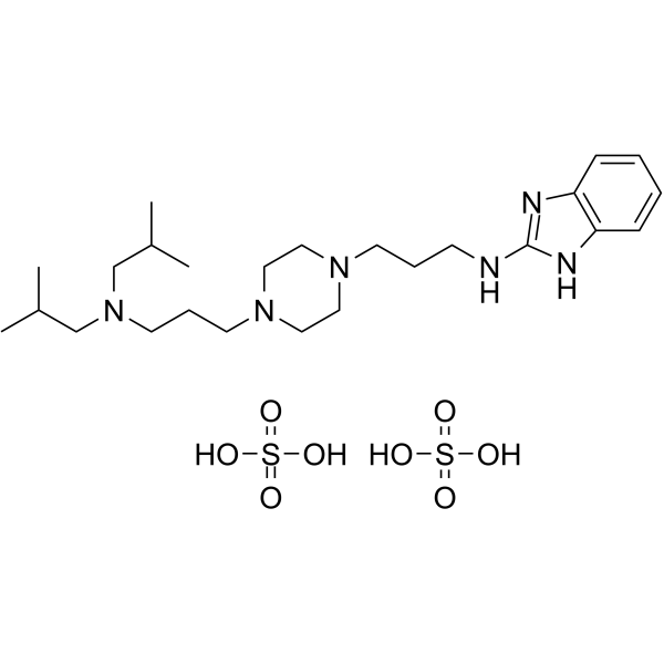 N-(3-(4-(3-(Diisobutylamino)propyl)piperazin-1-yl)propyl)-1H-benzo(d)imidazol-2-amine, sulfuric acid (1:2)