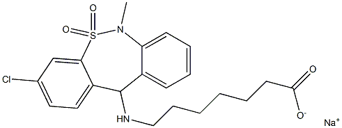 Sodium (1)-7-((3-chloro-6,11-dihydro-6-methyldibenzo(C,F)(1,2)thiazepin-11-yl)amino)heptanoate S,S-dioxide