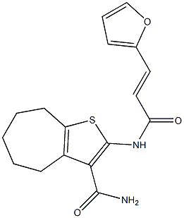 2-[[(E)-3-(furan-2-yl)prop-2-enoyl]amino]-5,6,7,8-tetrahydro-4H-cyclohepta[b]thiophene-3-carboxamide