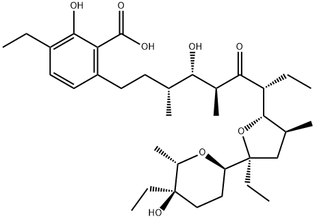 3-Ethyl-6-[(3R,4S,5S,7R)-7-[(2S,3S,5S)-5-ethyl-5-[(2R,5R)-tetrahydro-5-ethyl-5-hydroxy-6α-methyl-2H-pyran-2-yl]tetrahydro-3-methylfuran-2-yl]-4-hydroxy-3,5-dimethyl-6-oxononyl]-2-hydroxybenzoic acid