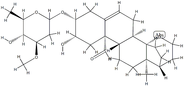 Pregn-5-en-19-al, 3-[(2,6-dideoxy-3-O-methyl-D-arabino-hexopyranosyl)oxy]-14,21-epoxy-2-hydroxy-20-oxo-, (2β,3β,14β)- (9CI)