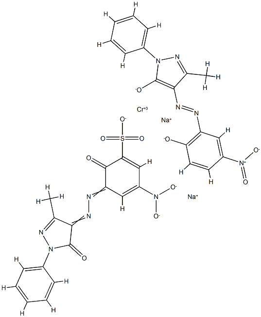 Chromate(2-), [2,4-dihydro-4-[(2-hydroxy- 5-nitrophenyl)azo]-5-methyl-2-phenyl-3H-pyrazol -3-onato(2-)][3-[(4,5-dihydro-3-methyl-5-oxo-1-pheny l-1H-pyrazol-4-yl)azo]-2-hydroxy-5-nitrobenzenesulfona to(3-)]-, disodium