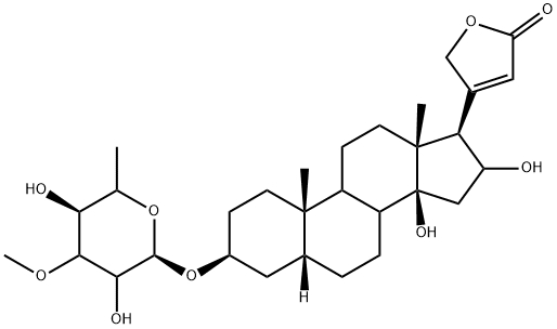 (3beta,5beta,16beta)-3-[(6-deoxy-3-O-methyl-D-galactopyranosyl)oxy]-14,16-dihydroxycard-20(22)-enolide