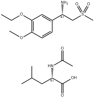 (1S)-1-(3-ethoxy-4-methoxyphenyl)-2-(methanesulfonyl)ethylamine N-acetyl L-leucine salt