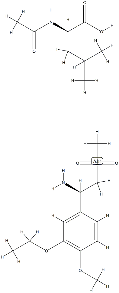 (R)-1-(3-ethoxy-4-methoxyphenyl)-2-(methylsulfonyl )ethanamine (R)-2-acetamido-4-methylpentanoate...