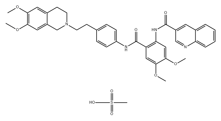 N-[2-({4-[2-(6,7-Dimethoxy-3,4-dihydro-2(1H)-isoquinolinyl)ethyl]phenyl}carbamoyl)-4,5-dimethoxyphenyl]-3-quinolinecarboxamide