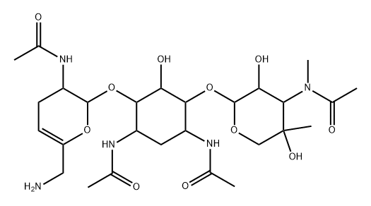 d-Streptamine, O-2-(acetylamino)-6-amino-2,3,4,6-tetradeoxy-alpha-d-glycero-hex-4-enopyranosyl-(1->4)-O-[3-(acetylmethylamino)-3-deoxy-4-C-methyl-beta-l-arabinopyranosyl-(1->6)]-N,N'-diacetyl-2-deoxy-