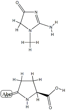 5-oxo-L-proline, compound with 2-amino-1,5-dihydro-1-methyl-4H-imidazol-4-one (1:1)