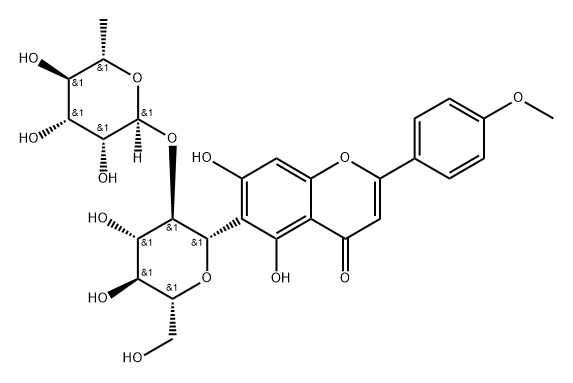 4H-1-Benzopyran-4-one, 6-[2-O-(6-deoxy-α-L-mannopyranosyl)-β-D-glucopyranosyl]-5,7-dihydroxy-2-(4-methoxyphenyl)-