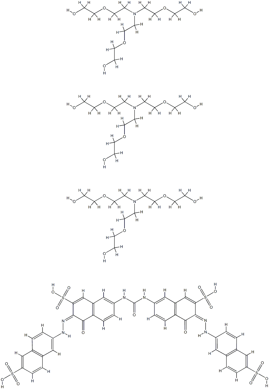 7,7'-(carbonyldiimino)bis[4-hydroxy-3-[(6-sulpho-2-naphthyl)azo]naphthalene-2-sulphonic] acid, compound with 2,2',2''-[nitrilotris(ethyleneoxy)]triethanol (1:3)