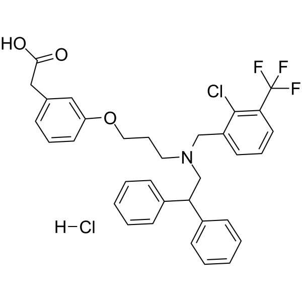 3-[3-[N-(2-CHLORO-3-TRIFLUOROMETHYLBENZYL)-(2,2-DIPHENYLETHYL)AMINO]PROPYLOXY]PHENYLACETIC ACID HYDROCHLORIDE