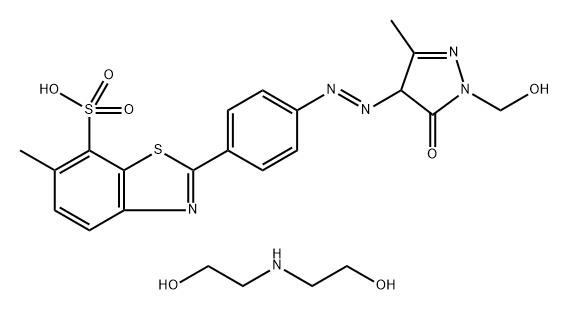 2-[4-[[1-(hydroxymethyl)-4,5-dihydro-3-methyl-5-oxo-1H-pyrazol-4-yl]azo]phenyl]-6-methylbenzothiazole-7-sulphonic acid, compound with 2,2'-iminobis[ethanol] (1:1)