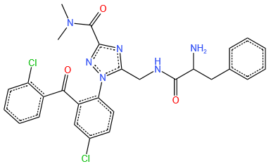 5-[[[(2S)-2-amino-1-oxo-3-phenylpropyl]amino]methyl]-1-[4-chloro-2-[(2-chlorophenyl)-oxomethyl]phenyl]-N,N-dimethyl-1,2,4-triazole-3-carboxamide