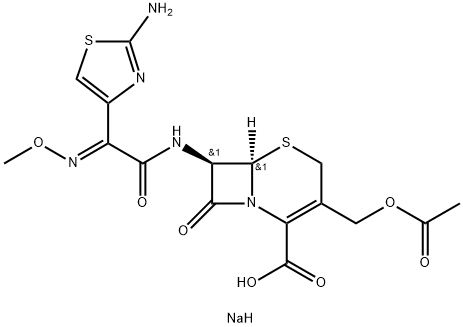 sodium (6R,7R)-3-(acetoxymethyl)-7-((E)-2-(2-aminothiazol-4-yl)-2-(methoxyimino)acetamido)-8-oxo-5-thia-1-azabicyclo[4.2.0]oct-2-ene-2-carboxylate