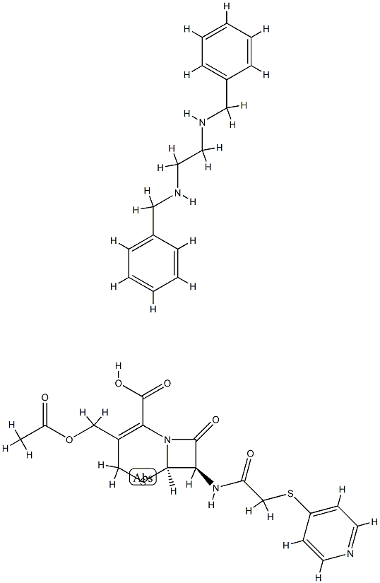 5-Thia-1-azabicyclo4.2.0oct-2-ene-2-carboxylic acid, 3-(acetyloxy)methyl-8-oxo-7-(4-pyridinylthio)acetylamino-, (6R,7R)-, compd. with N,N-bis(phenylmethyl)-1,2-ethanediamine