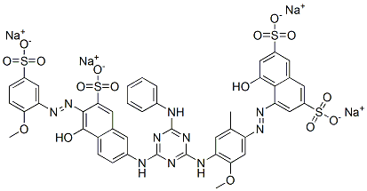 2,7-Naphthalenedisulfonic acid, 4-hydroxy-5-[[4-[[4-[[5-hydroxy-6-[(2-methoxy-5-sulfophenyl)azo]-7-sulfo-2-naphthalenyl]amino]-6-(phenylamino)-1,3,5-triazin-2-yl]amino]-5-methoxy-2-methylphenyl]azo]-, tetrasodium salt