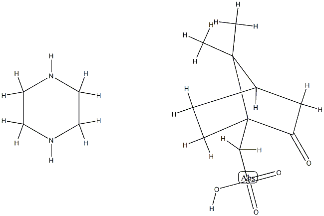 (±)-2-oxobornane-10-sulphonic acid, compound with piperazine