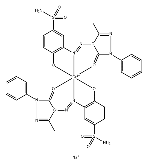 双[3-[[4,5-二氢基-3-甲基-5-(氧代-ΚO)-1-苯基-1H-呲唑-4-基]偶氮-ΚN1]-4-(羟基-ΚO)苯磺酰胺根合]铬酸钠