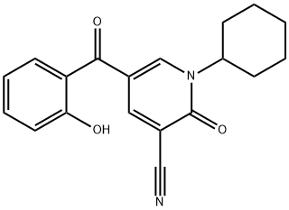 3-Pyridinecarbonitrile, 1-cyclohexyl-1,2-dihydro-5-(2-hydroxybenzoyl)-2-oxo-