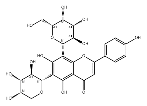 4H-1-Benzopyran-4-one, 6-α-L-arabinopyranosyl-8-β-D-galactopyranosyl-5,7-dihydroxy-2-(4-hydroxyphenyl)-