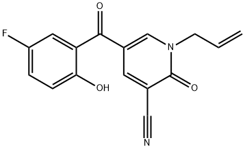 3-Pyridinecarbonitrile, 5-(5-fluoro-2-hydroxybenzoyl)-1,2-dihydro-2-oxo-1-(2-propen-1-yl)-