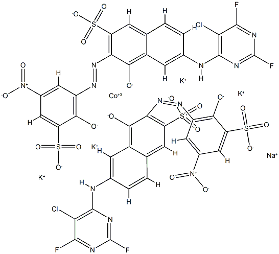 tetrapotassium sodium bis[6-[(5-chloro-2,6-difluoropyrimidin-4-yl)amino]-4-hydroxy-3-[(2-hydroxy-5-nitro-3-sulphophenyl)azo]naphthalene-2-sulphonato(4-)]cobaltate(5-)