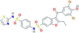 3-(3,5-二溴-4-羟基苯甲酰基)-2-乙基-N-[4-[(2-噻唑氨基)磺酰基]苯基]-6-苯并呋喃磺酰胺