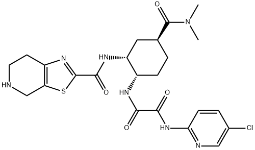 Ethanediamide, N1-(5-chloro-2-pyridinyl)-N2-[(1S,2R,4S)-4-[(dimethylamino)carbonyl]-2-[[(4,5,6,7-tetrahydrothiazolo[5,4-c]pyridin-2-yl)carbonyl]amino]cyclohexyl]-