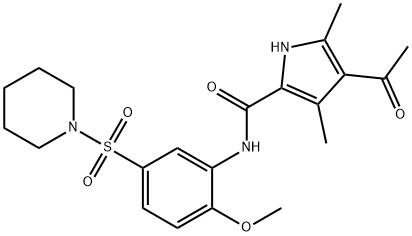 1H-Pyrrole-2-carboxamide, 4-acetyl-N-[2-methoxy-5-(1-piperidinylsulfonyl)phenyl]-3,5-dimethyl-