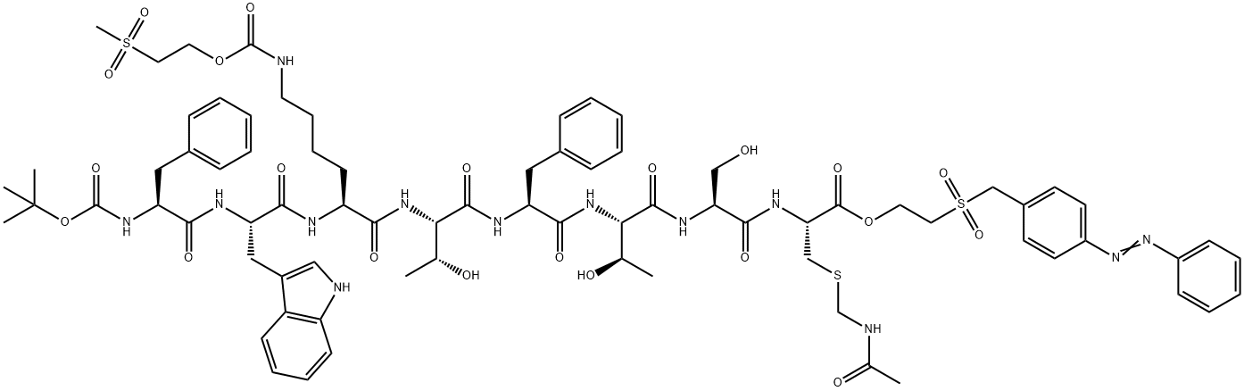 l-Cysteine, S-[(acetylamino)methyl]-N-[N-[N-[N-[N-[N2-[N-[N-[(1,1-dimethylethoxy)carbonyl]-l-phenylalanyl]-l-tryptophyl]-N6-[[2-(methylsulfonyl)ethoxy]carbonyl]-l-lysyl]-l-threonyl]-l-phenylalanyl]-l-threonyl]-l-seryl]-, 2-[[[4-(phenylazo)p