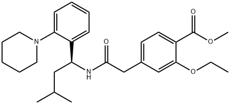 Benzoic acid, 2-ethoxy-4-[2-[[(1S)-3-methyl-1-[2-(1-piperidinyl)phenyl]butyl]amino]-2-oxoethyl]-, methyl ester