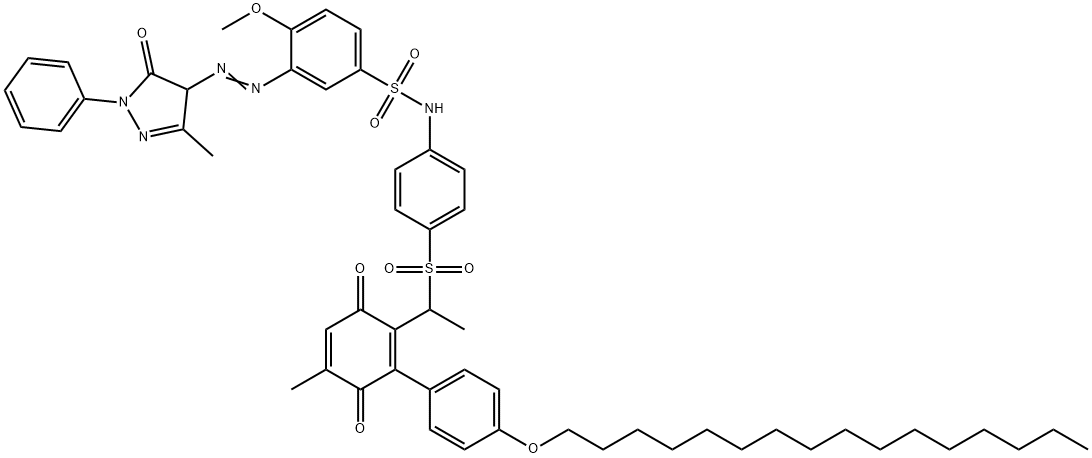 3-[[(4,5-Dihydro-3-methyl-5-oxo-1-phenyl-1H-pyrazol)-4-yl]azo]-N-[4-[[1-[2-[4-(hexadecyloxy)phenyl]-4-methyl-3,6-dioxo-1,4-cyclohexadien-1-yl]-ethyl]sulfonyl]phenyl]-4-methoxybenzenesulfonamide
