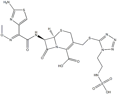 7β-[[[(Z)-Methoxyimino](2-amino-4-thiazolyl)acetyl]amino]-3-[[[1-[2-(sulfoamino)ethyl]-1H-tetrazole-5-yl]thio]methyl]cepham-3-ene-4-carboxylic acid