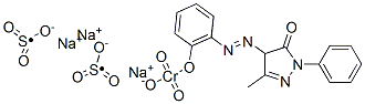 Chromate(3-), bis[3-[(4,5-dihydro-3-methyl- 5-oxo-1-phenyl-1H-pyrazol-4-yl)azo]-4-hydroxybenzenesulfonato (3-)]-, trisodium