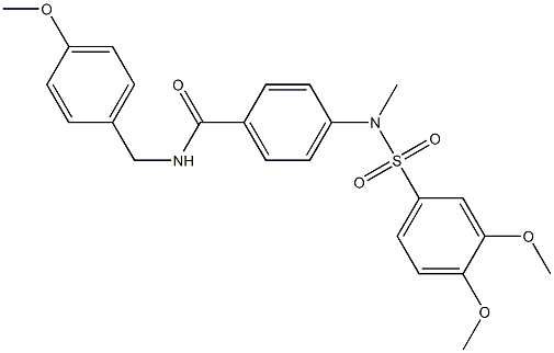 4-[(3,4-dimethoxyphenyl)sulfonyl-methylamino]-N-[(4-methoxyphenyl)methyl]benzamide