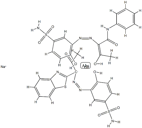 Sodium (2-((5-(aminosulphonyl)-2-hydroxyphenyl)azo)-3-oxo-N-phenylbutylamidato(2-))(3-((1-(benzothiazol-2-yl)-2-oxopropyl)azo)-4-hydroxybenzenesulphonamidato(2-))cobaltate(1-)