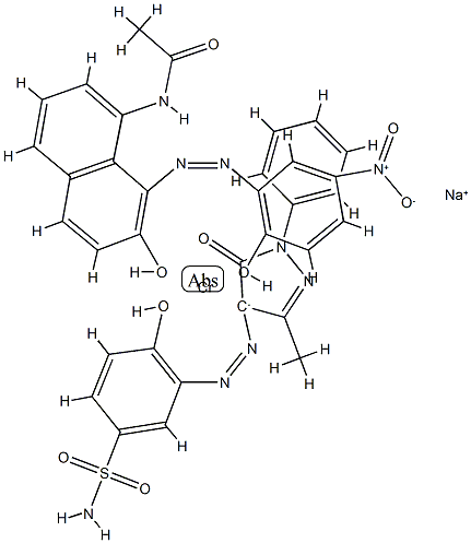 Chromate(1-), [3-[(4,5-dihydro-3-methyl- 5-oxo-1-phenyl-1H-pyrazol-4-yl)azo]-4-hydroxybenzenesulfonamidato (2-)][N-[7-hydroxy-8-[(2-hydroxy- 5-nitrophenyl)azo]-1-naphthalenyl]acetamidato(2- )]-, sodium