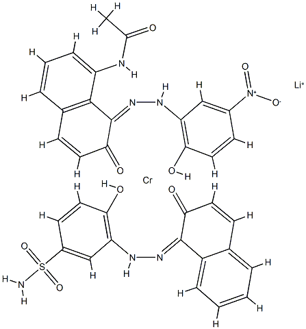 Lithium (4-hydroxy-3-((2-hydroxy-1-naphthyl)azo)benzenesulphonamidato(2-))(N-(7-hydroxy-8-((2-hydroxy-5-nitrophenyl)azo)-1-naphthyl)acetamidato(2-))chromate(1-)
