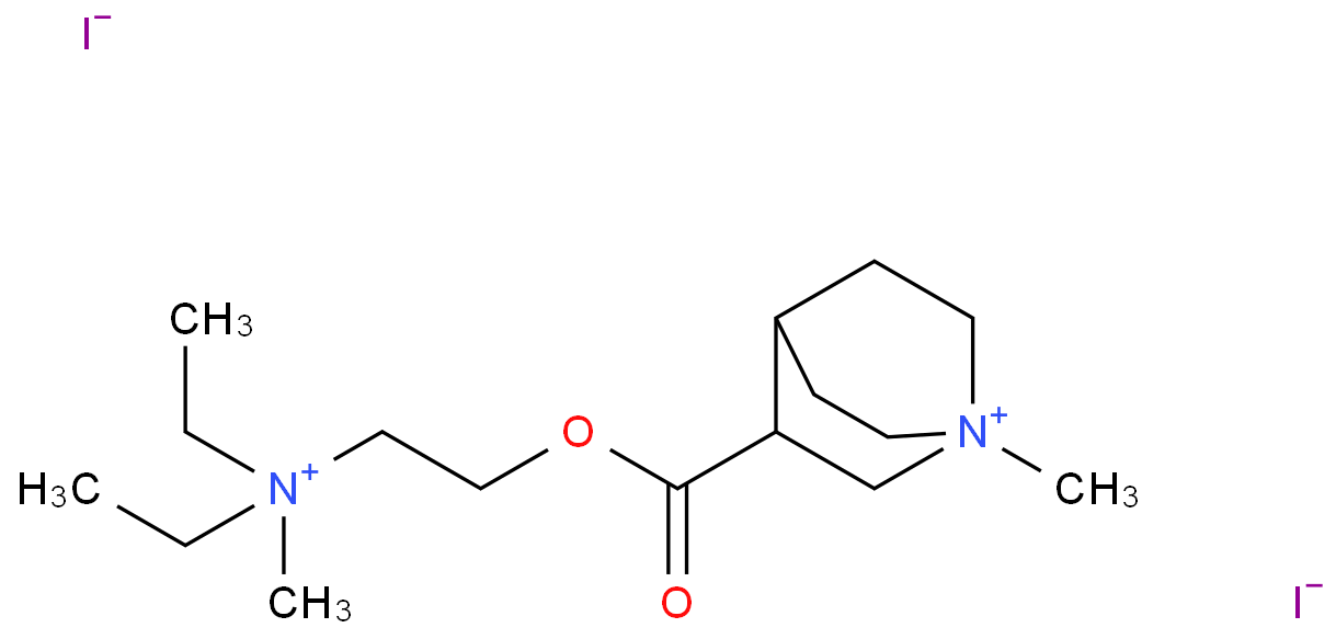 1-Azoniabicyclo[2.2.2]octane,3-[[2-(diethylmethylammonio)ethoxy]carbonyl]-1-methyl-, iodide (1:2)