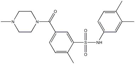 N-(3,4-dimethylphenyl)-2-methyl-5-(4-methylpiperazine-1-carbonyl)benzenesulfonamide