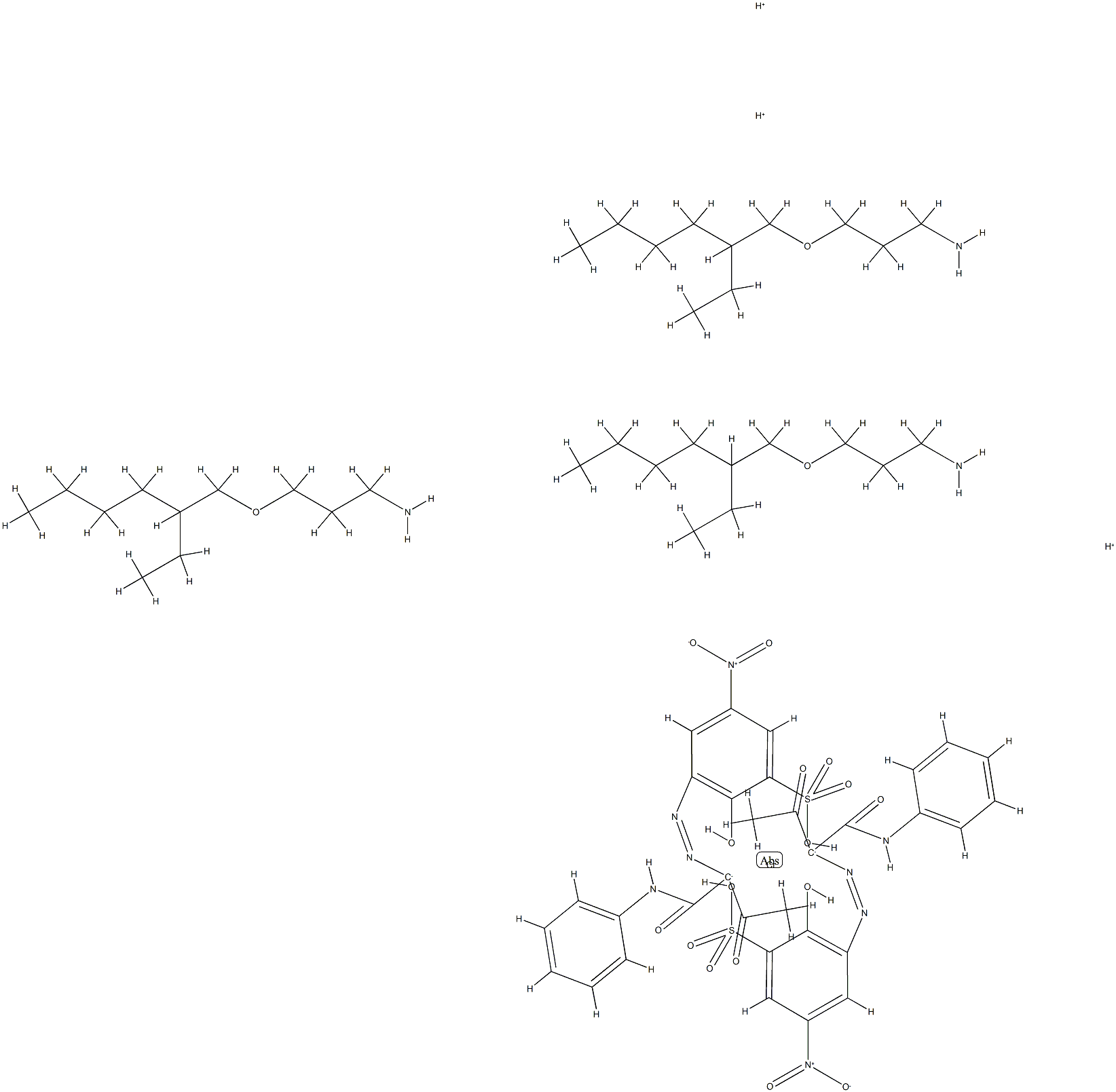 trihydrogen bis[3-[[1-[anilinocarbonyl]-2-oxopropyl]azo]-2-hydroxy-5-nitrobenzene-1-sulphonato(3-)]chromate(3-) , compound with 3-[(2-ethylhexyl)oxy]propylamine (1:3)